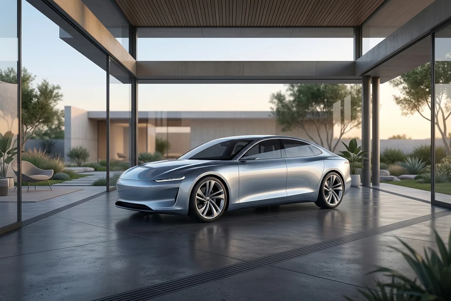 Stylized digital illustration of a luxury executive sedan representing the BMW 520i Executive class